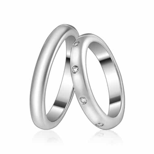 Verighete cu diamante L 021, aur alb / galben