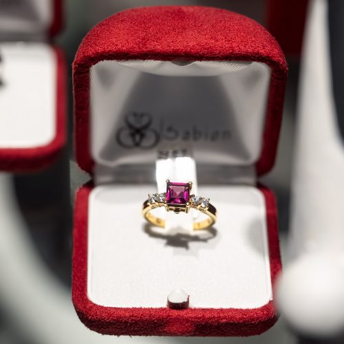 Inel de logodnă din aur 14 kt cu zirconia diverse culori I 636S
