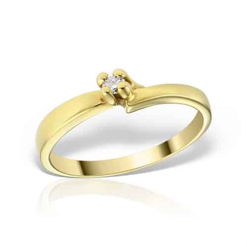 Inel de logodnă aur 18 kt cu diamant I 017L