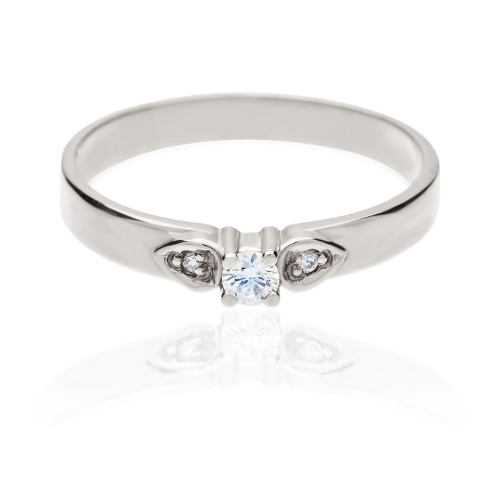 Inel de logodnă din aur de 14 k cu diamante, model I 032L