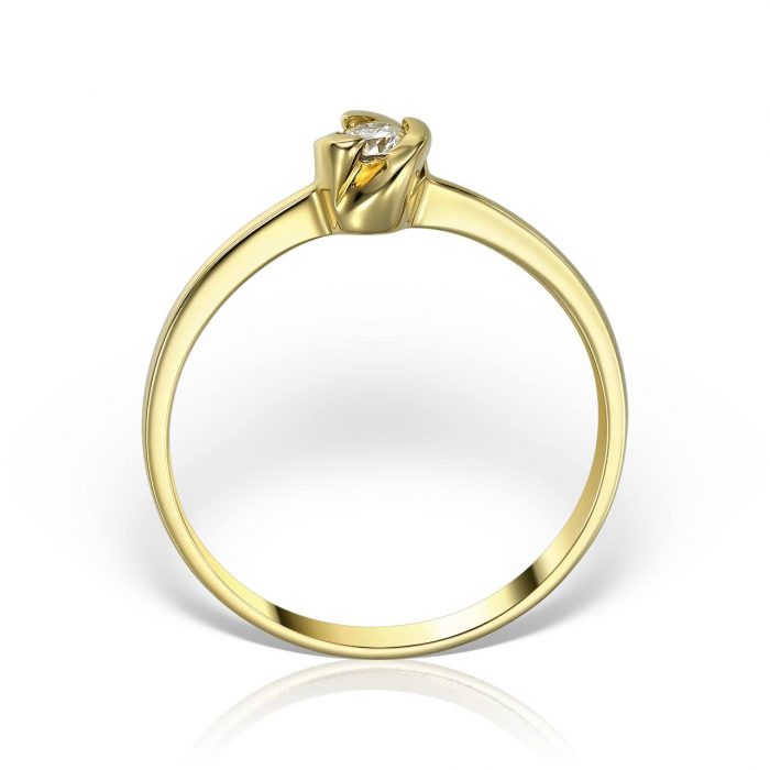 Inel de logodnă aur 14 kt cu diamant I 033L