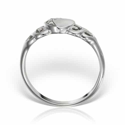 Inel aur 14 kt cu diamante în formă de inimă I 041L