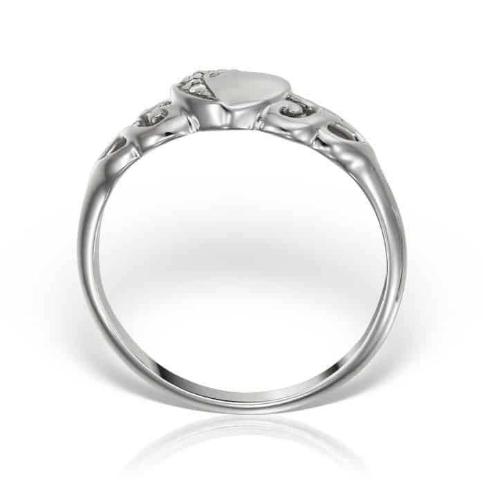 Inel aur 14 kt cu diamante în formă de inimă I 041L