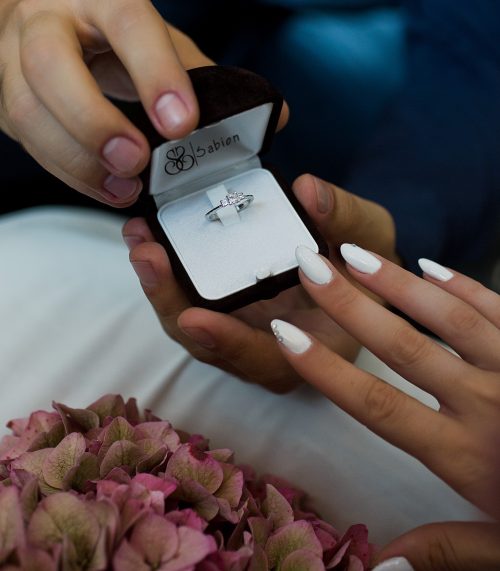 Inel de logodnă aur 18 kt cu diamante I 046L