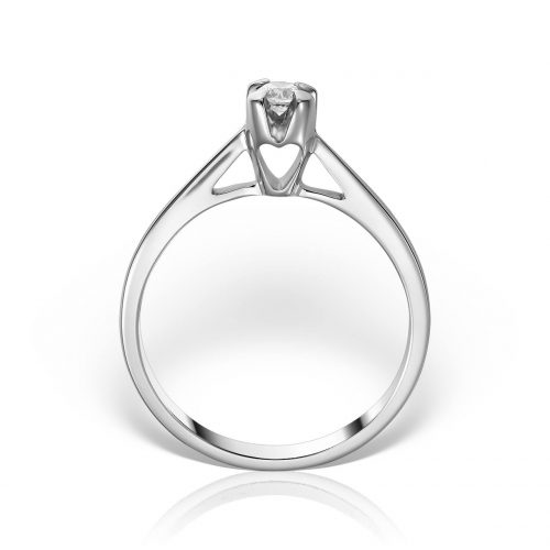 Inel de logodnă aur alb de 14 kt cu diamant, I 094L