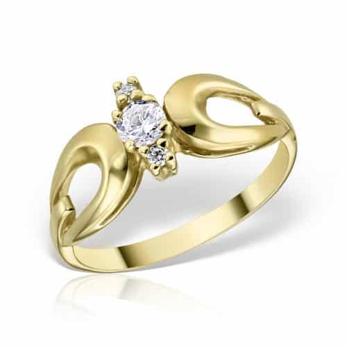 Inel aur 14 kt cu zirconia I 545S