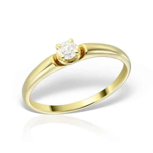 Inel de logodnă aur 14 kt cu diamant I 098L