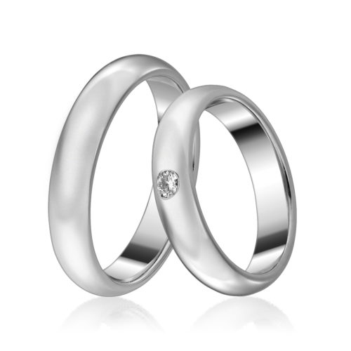 Verighete cu diamant L 015, aur galben / alb