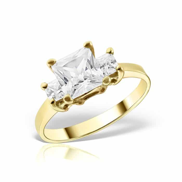 Inel de logodnă aur 14 kt cu zirconia I 392S