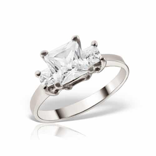 Inel de logodnă aur 14 kt cu zirconia I 392S