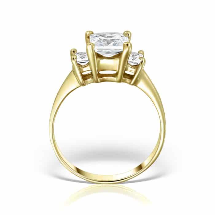 Inel de logodnă aur 14 kt cu zirconia I 392S