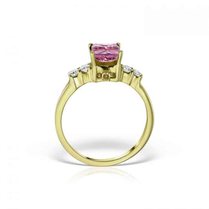 Inel de logodnă din aur 14 kt cu zirconia diverse culori I 636S