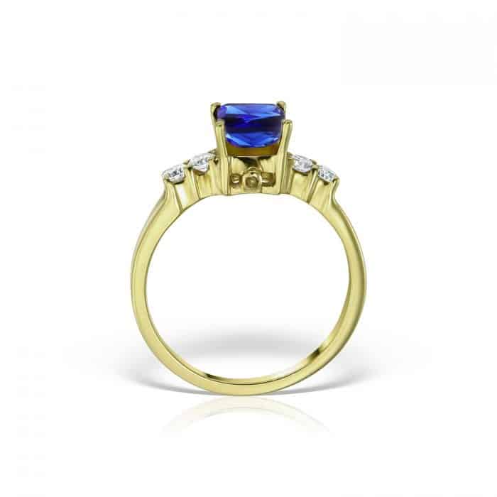Inel de logodnă din aur 14 kt cu zirconia diverse culori I 636S
