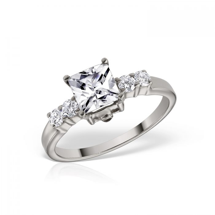 Inel de logodnă din aur 14 kt cu zirconia diverse culori I 636S
