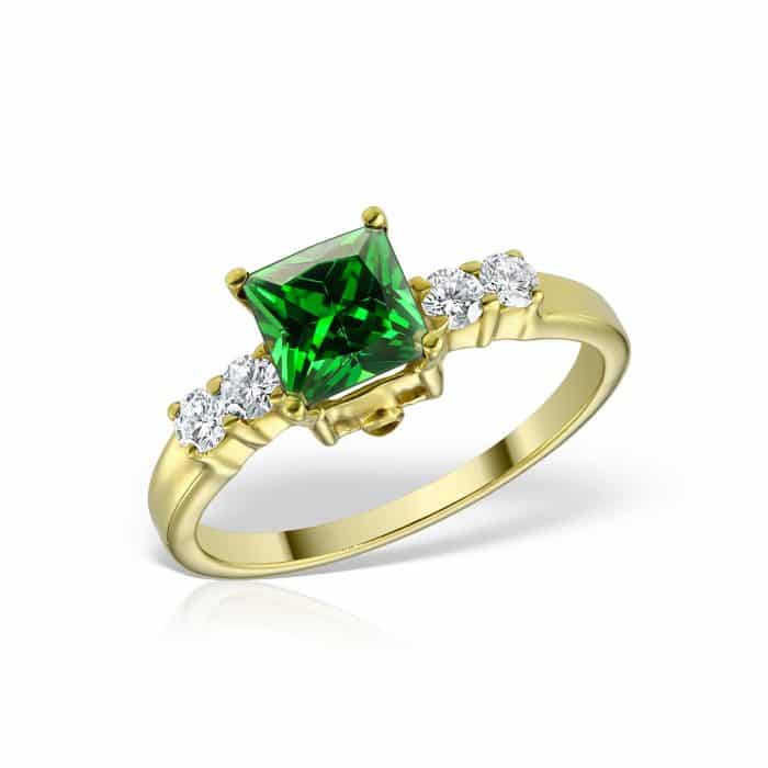 Inel de logodnă din aur 14 kt cu zirconia diverse culori I 636S