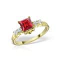 Inel de logodnă din aur 14 kt cu zirconia diverse culori I 636S