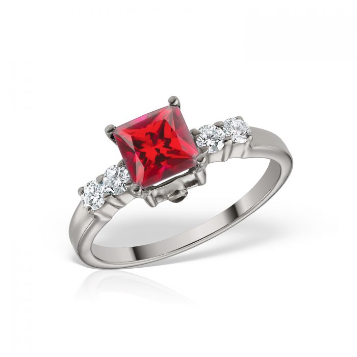 Inel de logodnă din aur 14 kt cu zirconia diverse culori I 636S