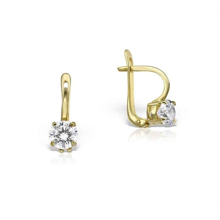 Cercei aur damă cu zirconii, 14 kt, C 236S