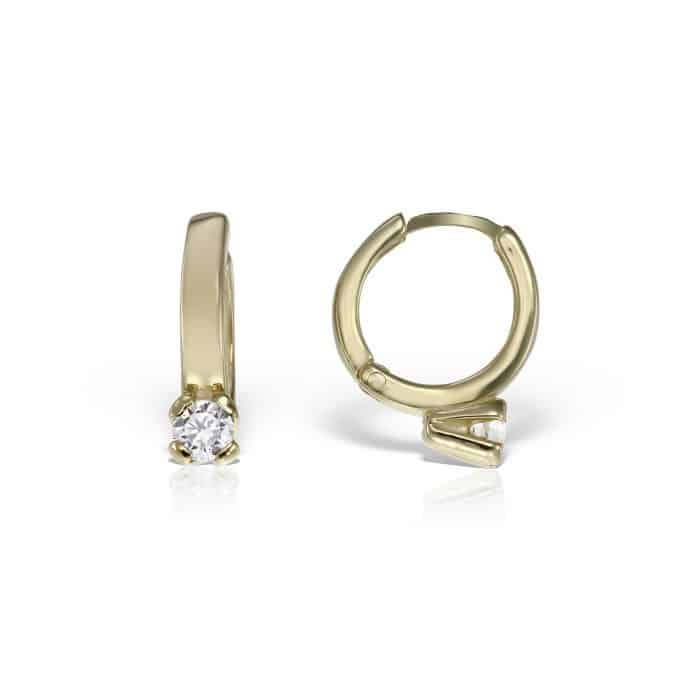 Cercei aur copii, 14 kt, zirconii diverse culori, C 238S