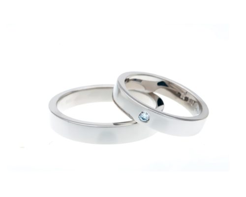 Verighete Platină cu diamant PT02 (doar anumite mărimi disponibile)