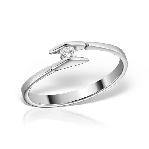 Inel de logodnă din aur 14 kt cu diamant I 059L