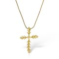 Colier P 020L, aur 14 kt, diamante, cruce