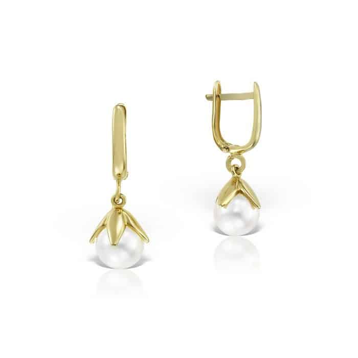 Cercei cu perle, aur 14 kt, C S15C