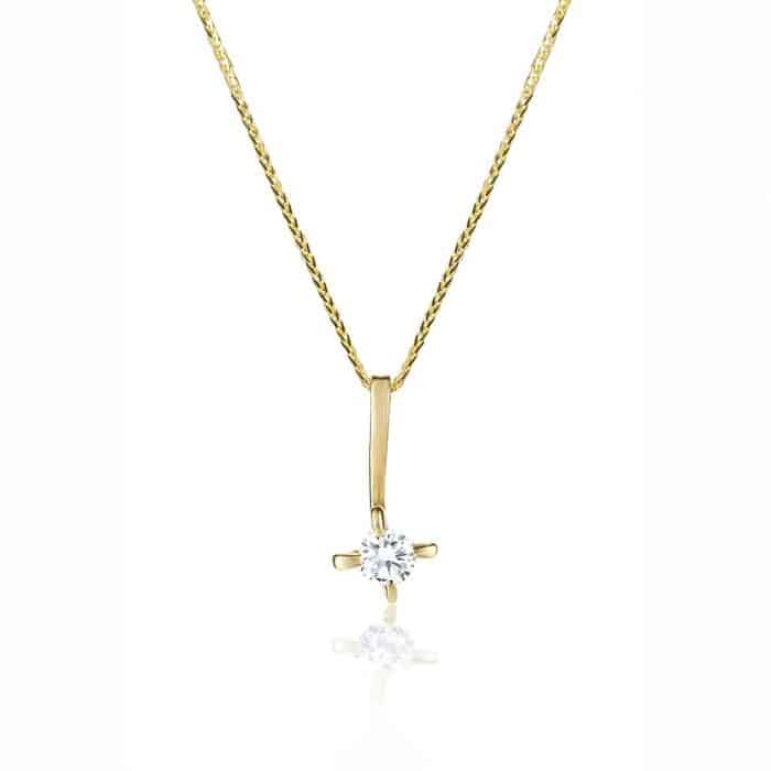 Pandantiv P 115S, aur 14 kt, zirconia
