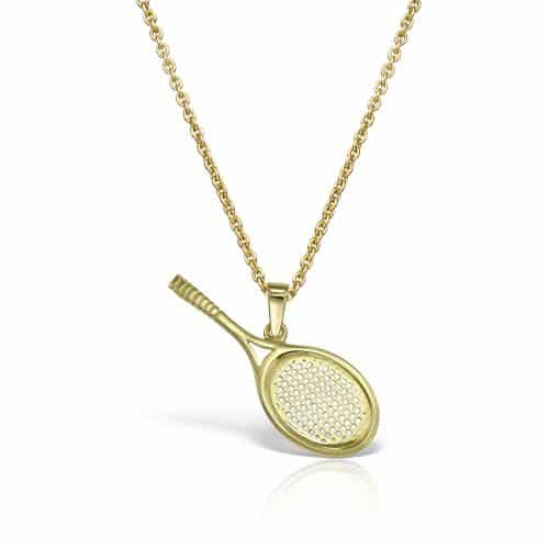 Pandantiv P 124S din aur 14 kt în formă de paletă de tenis