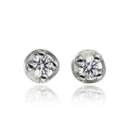 Cercei cu diamante, aur galben 14 kt, C 014L