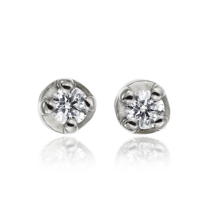 Cercei cu diamante, aur rose 18 kt, C 014L