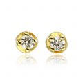 Cercei cu diamante, aur rose 18 kt, C 014L