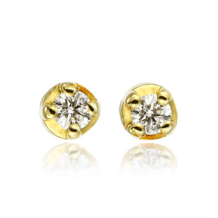 Cercei cu diamante, aur rose 18 kt, C 014L