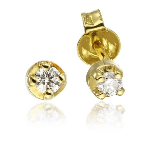 Cercei cu diamante, aur rose 18 kt, C 014L