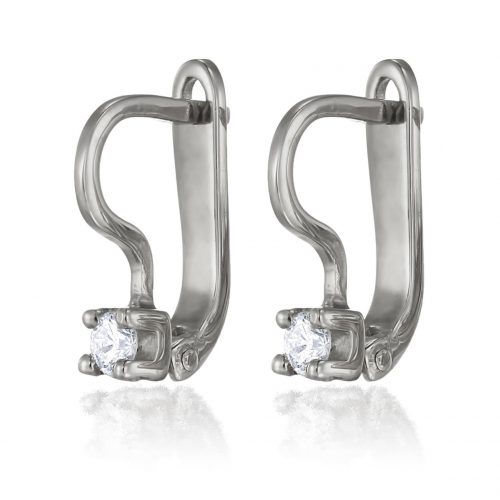Cercei cu diamante, aur rose 18 kt, C 014L