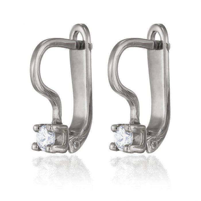 Cercei cu diamante, aur rose 18 kt, C 014L