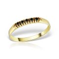 Inel aur 14 kt cu diamante negre I 103L