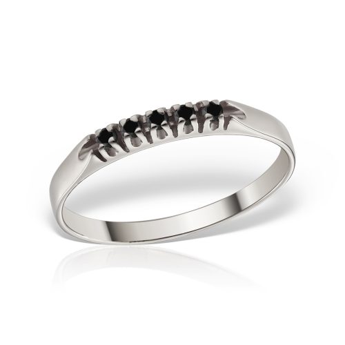 Inel aur 14 kt cu diamante negre I 103L