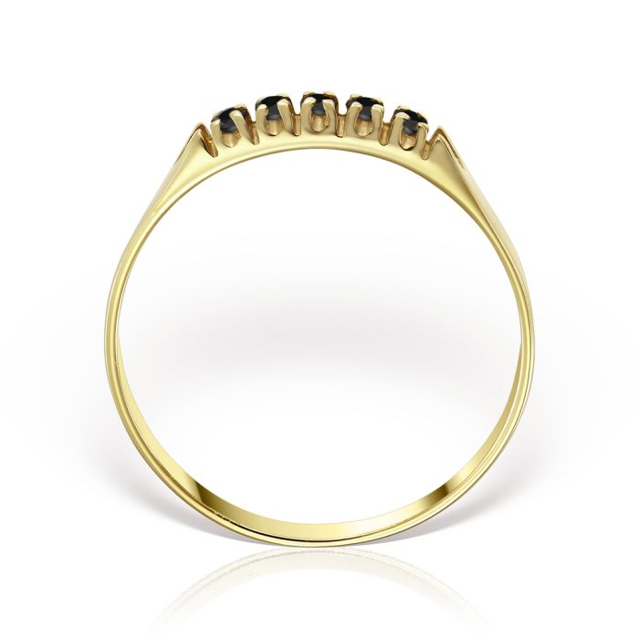 Inel aur 14 kt cu diamante negre I 103L