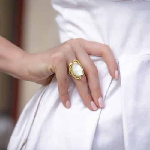 Inel aur 14 kt cu sidef natural I 08C.1