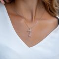 Colier P 009L, aur 14 kt, diamante