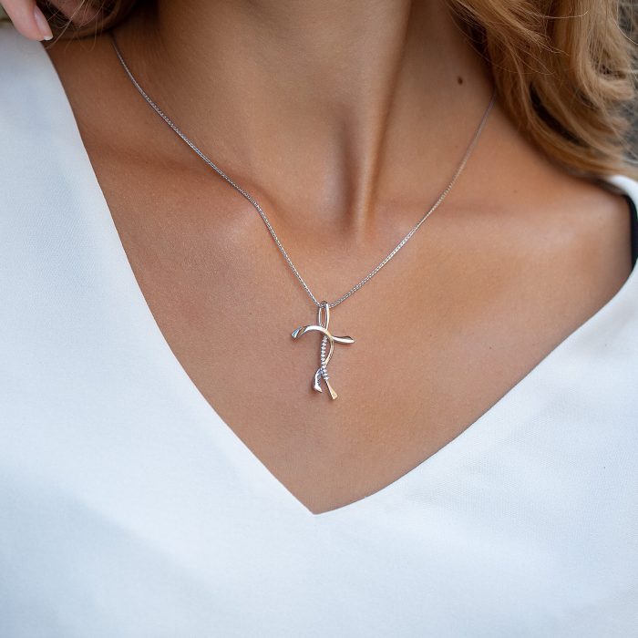 Colier P 009L, aur 14 kt, diamante