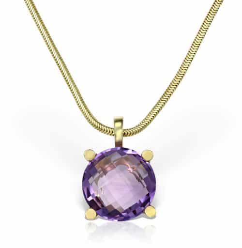 Pandantiv P S17C.1, aur 14 kt, ametist