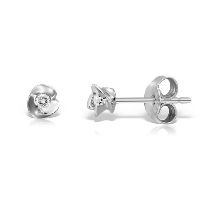 Cercei cu diamante, aur 14 kt, C 015L