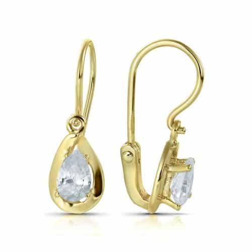 Cercei aur copii, 14 kt, zirconii diverse culori, C 246S
