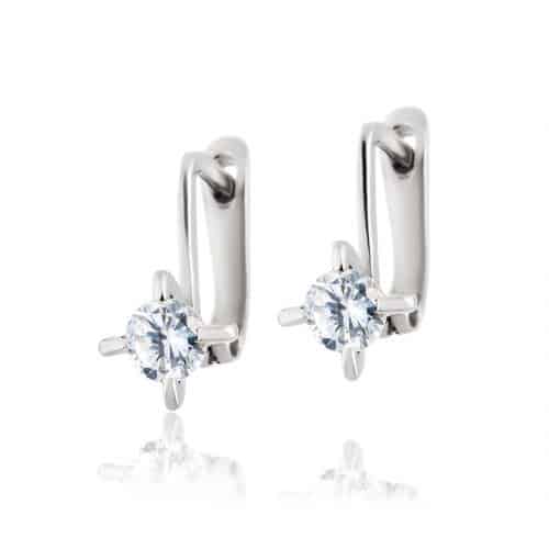 Cercei de damă C 251S, aur 14 kt, zirconia