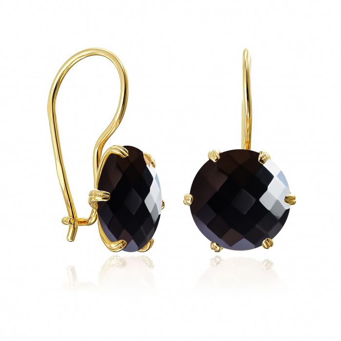 Cercei aur damă cu onix negru, 14 kt, C S11C.1