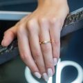 Inel de logodnă aur galben 14 kt cu diamant I 114L