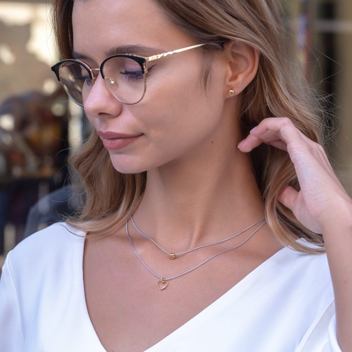 Cercei cu diamante, aur 18 kt, C 032L