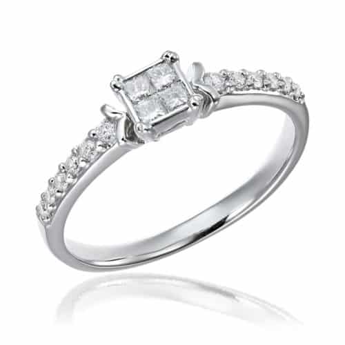 Inel de logodnă din aur alb 18 kt cu diamant GL.2709, colecția Gianni Lazzaro